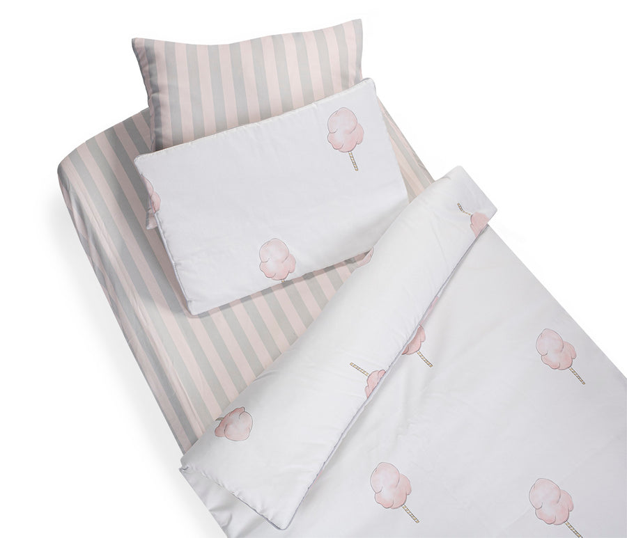Fitted sheets Stripes grey and pink stripes